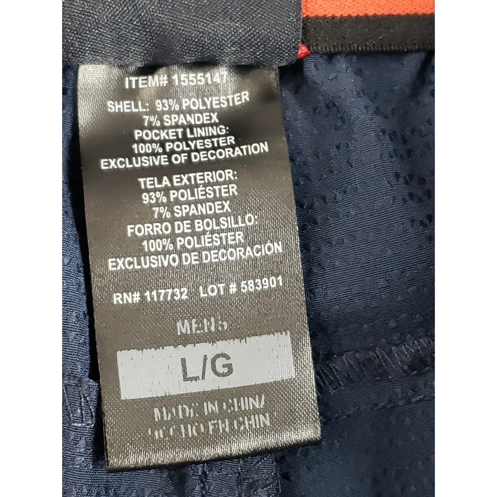 Gerry Men Athletic Short L Navy Blue Drawstring Elastic Waist Pockets Activewear